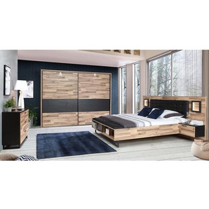Schwebetürenschrank Merkin 270cm Schwarz/Beige