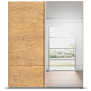 Schwebetürenschrank mit Spiegel - creme - Materialmix - 181 cm - 210 cm | Möbel Kraft