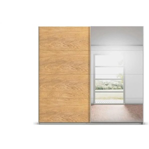 Schwebetürenschrank mit Spiegel - grau - Materialmix - 226 cm - 210 cm | Möbel Kraft