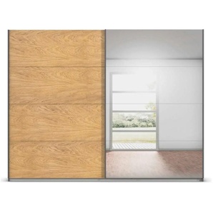 Schwebetürenschrank mit Spiegel - grau - Materialmix - 271 cm - 210 cm | Möbel Kraft