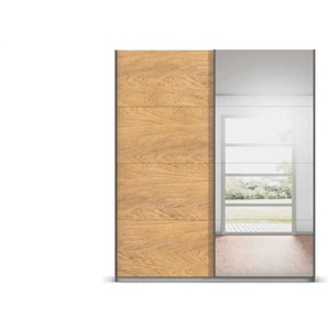 Schwebetürenschrank mit Spiegel Malva Extra ¦ grau ¦ Maße (cm): B: 181 H: 210