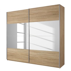 Schwebetürenschrank I 226 x 210cm Beige/Eiche Sonoma Dekor/Spiegelglas