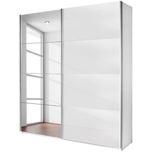 Schwebetürenschrank Spiegel 136 x 230cm Weiß