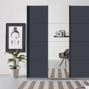 Schwebetürenschrank RAUCH Kleiderschrank Schrank Garderobe TOPSELLER OTELI inkl. Inneneinteilung, grau (graumetallic), B:203cm H:229cm T:62cm, Holzwerkstoff, Schränke, mit 3 Innenschubladen sowie zusätzlichen Einlegeböden MADE IN GERMANY, Topseller
