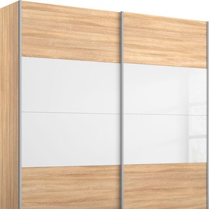 Schwebetürenschrank RAUCH Quadra Schränke Gr. B/H/T: 181 cm x 230 cm x 62 cm, 2 St., braun (struktureichefarben hell, weißglas) Schranksysteme und Schrankserien mit Glaselementen