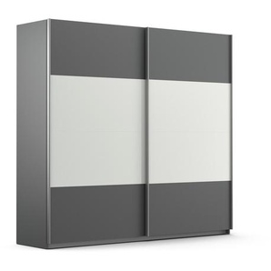 Schwebetürenschrank RAUCH Quadra Schränke Gr. B/H/T: 226 cm x 210 cm x 62 cm, 2 St., grau (grau metallic, weißglas) Schranksysteme und Schrankserien mit Glaselementen