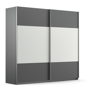 Schwebetürenschrank RAUCH Quadra Schränke Gr. B/H/T: 226 cm x 210 cm x 62 cm, 2 St., grau (grau metallic, weißglas) Schranksysteme und Schrankserien mit Glaselementen