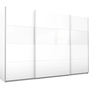 Schwebetürenschrank RAUCH Quadra Schränke Gr. B/H/T: 315 cm x 210 cm x 62 cm, 3 St., weiß (weiß, weißglas) Schranksysteme und Schrankserien