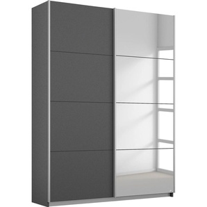 Schwebetürenschrank RAUCH Subito Schränke Gr. B/H/T: 136 cm x 197 cm x 61 cm, 1 Spiegel- und 1 Dekortür, 2, grau (graumetallic) Schranksysteme und Schrankserien mit 4 Spiegelelementen