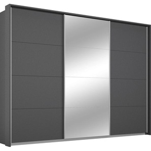 Schwebetürenschrank RAUCH Toma Schränke Gr. B/H/T: 278 cm x 233 cm x 64 cm, Passepartout ohne Beleuchtung, grau (graumetallic) Schranksysteme und Schrankserien mit umfangreicher Innenausstattung Passepartout