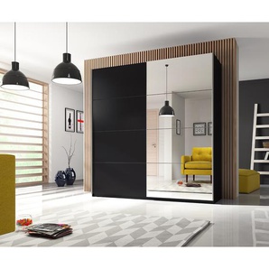Schwebetürenschrank III 150cm Schwarz