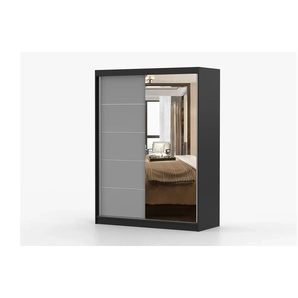 Schwebetürenschrank 2-türig  mit Einlegeböden Vista ¦ schwarz ¦ Maße (cm): B: 150 H: 200