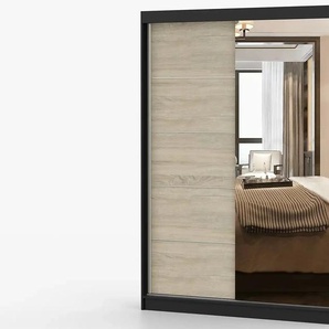 Schwebetürenschrank 2-türig  mit Einlegeböden Vista ¦ schwarz ¦ Maße (cm): B: 150 H: 200