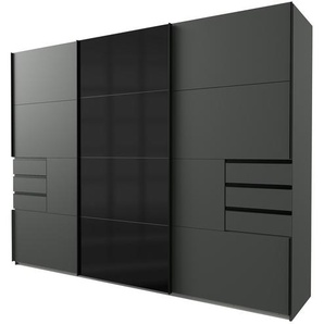 Schwebetürenschrank - schwarz - Materialmix - 270 cm - 210 cm - 64 cm | Möbel Kraft