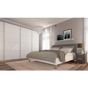 Schwebetürenschrank pure gloss 360 x 222cm Weiß/Hochglanz Weiß/Weiß 4 Türen