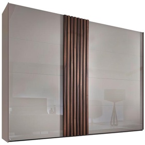 Schwebetürenschrank Tegio, fango/Nussbaum-Nachbildung, 240 x 223 cm
