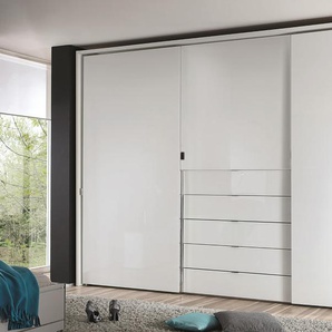 Schwebetürenschrank Visio, weiß, 298 x 240 cm, inkl. TV-Fach