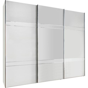 Schwebetürenschrank WIEMANN Rialto Schränke Gr. B/H/T: 278,9 cm x 217 cm x 67 cm, 3 St., weiß (weiß, glas) Schranksysteme und Schrankserien hochwertige Glasfront mit Querriegeln