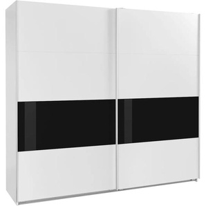 Schwebetürenschrank WIMEX Bramfeld Schränke Gr. B/H/T: 225 cm x 208 cm x 64 cm, 2 St., schwarz (weiß, absetzung schwarzglas) Schwebetürenschränke und Schiebetürenschränke Bestseller