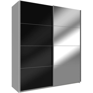 Schwebetürenschrank WIMEX Easy Schränke Gr. B/H/T: 135 cm x 210 cm x 65 cm, 2 St., schwarz-weiß (weiß, schwarzglas, spiegel) Schranksysteme und Schrankserien