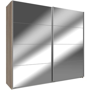 Schwebetürenschrank WIMEX Easy Schränke Gr. B/H/T: 180 cm x 210 cm x 65 cm, 2 St., braun (struktureichefarben hell, spiegel) Schranksysteme und Schrankserien mit Vollspiegel