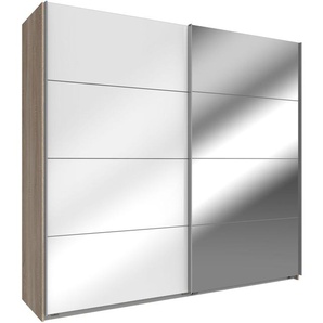 Schwebetürenschrank WIMEX Easy Schränke Gr. B/H/T: 270 cm x 210 cm x 65 cm, 2 St., braun (struktureichefarben hell, weißglas, spiegel) Schranksysteme und Schrankserien mit Glas Spiegel