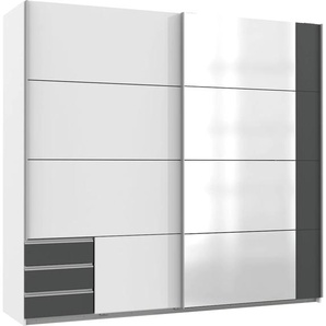 Schwebetürenschrank WIMEX Emden Schränke Gr. B/H/T: 225 cm x 210 cm x 64 cm, 2, weiß (weiß, graphit) Schwebetürenschränke und Schiebetürenschränke Ausführung mit Spiegel Bestseller