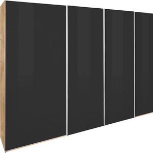 Schwebetürenschrank WIMEX Level by fresh to go Schränke Gr. B/H: 300 cm x 236 cm, 4 St., grau (plankeneichefarben, grauglas) Schranksysteme und Schrankserien mit Glastüren Synchronöffnung