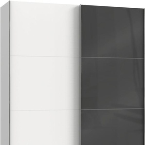 Schwebetürenschrank WIMEX Level by fresh to go Schränke Gr. B/H/T: 200 cm x 236 cm x 65 cm, 2 St., weiß (weiß, grauglas) Schranksysteme und Schrankserien mit jeweils einer Glastür
