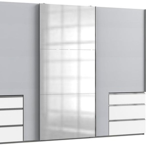 Schwebetürenschrank WIMEX Level by fresh to go Schränke Gr. B/H/T: 300 cm x 216 cm x 65 cm, 3 St., weiß (weiß, light grey) Schranksysteme und Schrankserien jeweils mit einer Spiegeltür