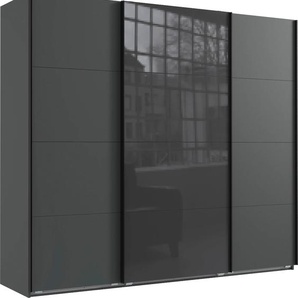 Schwebetürenschrank WIMEX Norderstedt Schränke Gr. B/H/T: 225 cm x 210 cm x 64 cm, 3 St., grau (graphit, glas grey) Schwebetürenschränke und Schiebetürenschränke INKLUSIVE 2 Stoffboxen zusätzliche Einlegeböden Bestseller