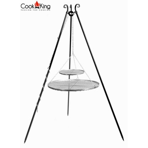 Schwenkgrill 180 cm Doppelgrillrost aus Edelstahl 70 + 40 cm