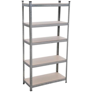 Schwerlastregal, Silber, Metall, Holzwerkstoff, 75x172x30 cm, Freizeit, Heimwerken, Werkstatt