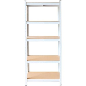 Schwerlastregal, Weiß, Metall, Holzwerkstoff, 40x180x90 cm, Freizeit, Heimwerken, Werkstatt