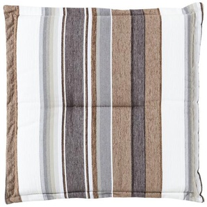Schwienhorst Hockerauflage für Alutex - braun - Webstreifen, 75% Polyacryl, 25% Polyester - 50 cm - 4 cm | Möbel Kraft