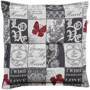 Schwienhorst Hockerauflage  Kiruna - grau - 75% Baumwolle, 25% Polyester - 50 cm - 9 cm | Möbel Kraft