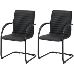 Schwingstuhl 2er-Set Kunstleder | schwarz | 56 cm | 95 cm |