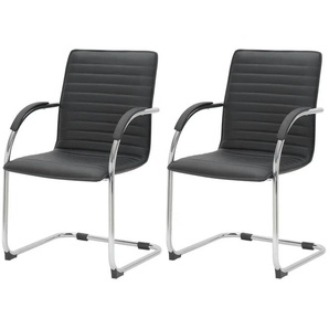 Schwingstuhl 2er-Set Kunstleder | schwarz | 56 cm | 95 cm |