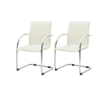 Schwingstuhl 2er-Set Kunstleder Tira ¦ weiß ¦ Maße (cm): B: 56 H: 95