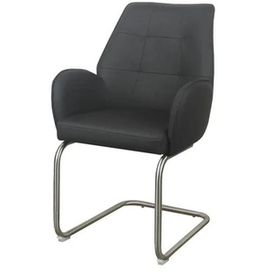 Schwingstuhl Lederbezug - schwarz - Materialmix - 56 cm - 89,5 cm - cm 59,5 | Möbel Kraft