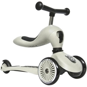 Scoot and Ride 2In1-Kinderscooter Highwaykick 1, Hellgrau, Metall, Kunststoff, 24x37x55 cm, unisex, höhenverstellbarer Lenker, weicher Sitz,