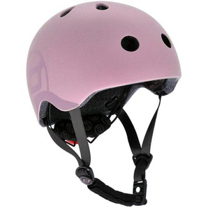 Scoot and Ride Kinderhelm Safety Helmet, Rosa, Hellgrau, Kunststoff, Textil, Gr. Xxs-S, RoHS, Magnetverschluss, sehr leicht, stabil, mit LED-Licht,