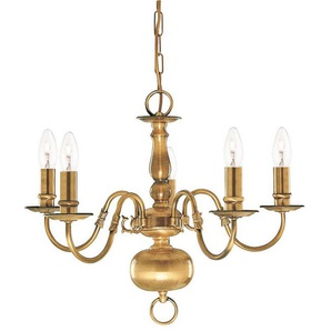 Searchlight Kronleuchter Hängeleuchte Flemish, 5-flammig, ohne Leuchtmittel, Klassisches Ambiente