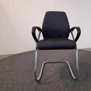 Sedus Freischwinger, Textil blau, Chrom Gestell, stapelbar, gebraucht
