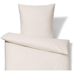 Seersucker-Bettwäsche, Normalgröße, offwhite