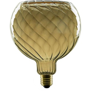 SEGULA LED-Leuchtmittel LED Floating Globe 150 twisted smokey grau, E27, Warmweiß, dimmbar, E27, Floating Globe 150 twisted smokey grau