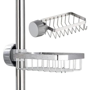 Phasat - Seifenhalter für Duschregal – Dusch-Shampoo-Halter ohne Bohren für 20–32 mm Stange
