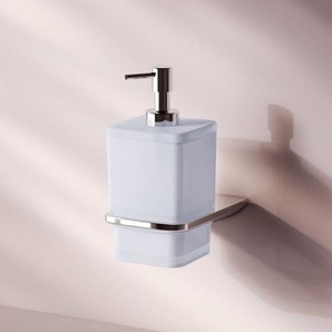 Seifenspender Wandmontage Flüssigseifenspender nachfüllbar Dispenser für Seife oder Duschgel mit Bohren Edelstahl Glas , Chrom - Am.pm
