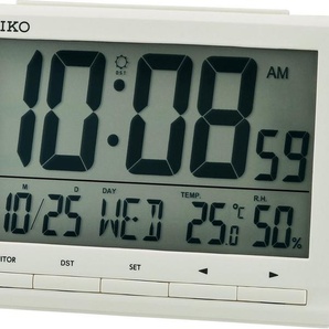 Seiko Quarzwecker LCD-Wecker Weiß, QHL090W