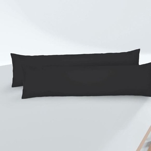 Seitenschläferkissenbezug BIBERNA Michi Kissenbezüge Gr. B/L: 40 cm x 140 cm, 2 St., Feinjersey, schwarz Kissenbezüge Kissenbezug Kopfkissenbezüge Kopfkissenbezug